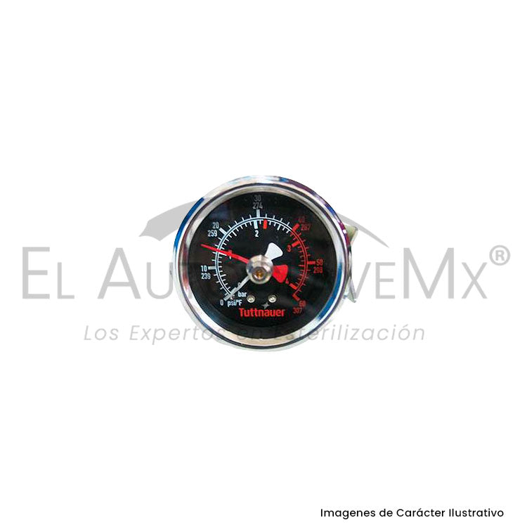 Gauge, Pressure, Steam, 0-60 psi, Red Pointer